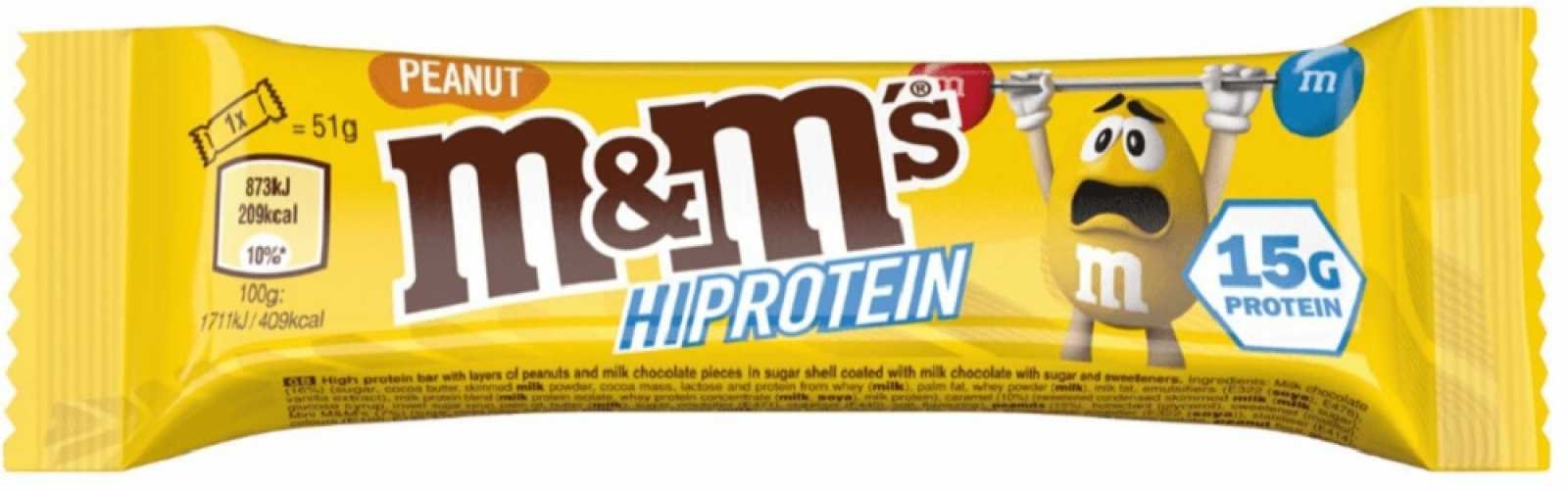 m&m's HIPROTEIN  Peanut Barrita x 51 gr