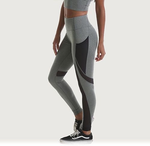 Performance Leggings With Contrast Mesh Panels - Riptperformance