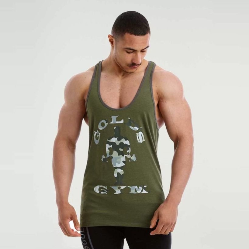 Gold Gym Camiseta  Camo Joe Stringer