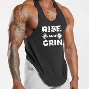 CAMISETA Rise And Grin Negro Athlete Nutrition