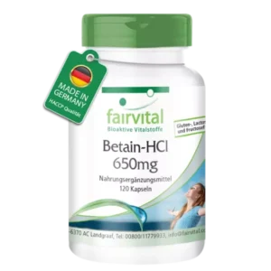 Betaína HCL 650mg 120 caps