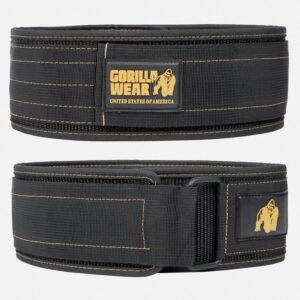 Cinturón Gorilla Wear 4 Inch Nylon Lifting Belt – Black/Gold
