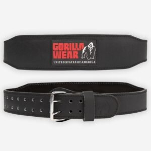 Cinturón Gorilla Wear 4 Inch Padded Leather Lifting Belt – Black/Red