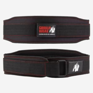 Cinturón Mujer , Gorilla Wear 4 Inch Women’s Lifting Belt – Black/Red