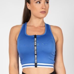 Camiseta Mesa Zip Front Crop Top – Blue