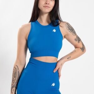 Olivia Seamless Crop Top – Blue